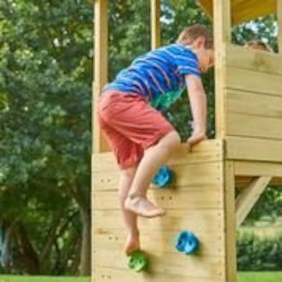 image 1 of TP Treehouse Wooden Play Tower Climbing Wall - FSC®  certified
