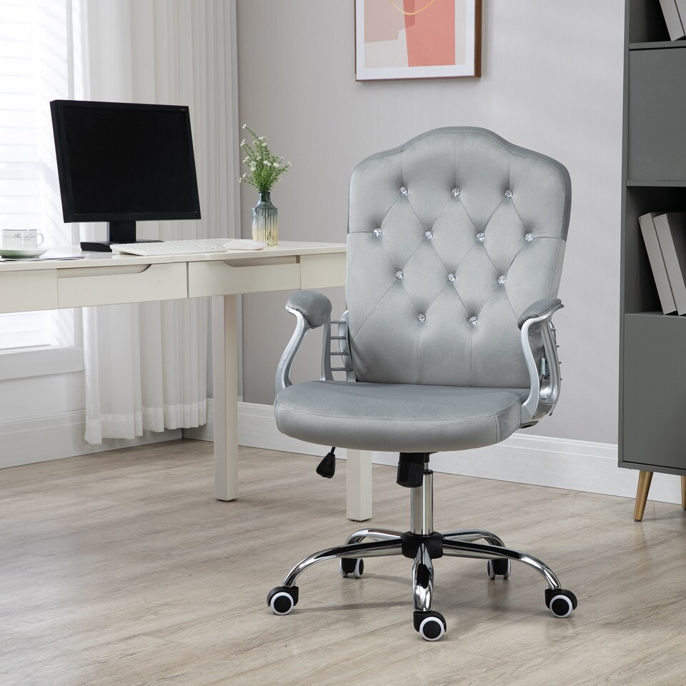 image 1 of Vinsetto Home Office Chair with Adjustable Height Tilt Function Grey | Grey