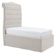 image 6 of 3ft Single Ottoman gas liftup storage bed frame,fabric upholstered, natural beige,buttoned back,curved bed frame,bedstead