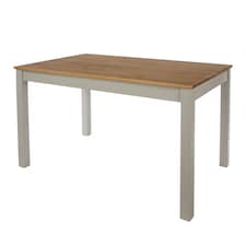 Corona Linea Rectangular Solid Pine Dining Table with Antique Wax Top - Grey Wash Finish for Dining Room | Grey | Grey | Medium | 1