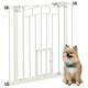 image 1 of PawHut Pressure Fit, Safety Gate Dog Gate w/ Small Cat Door Opening, 74-80cm