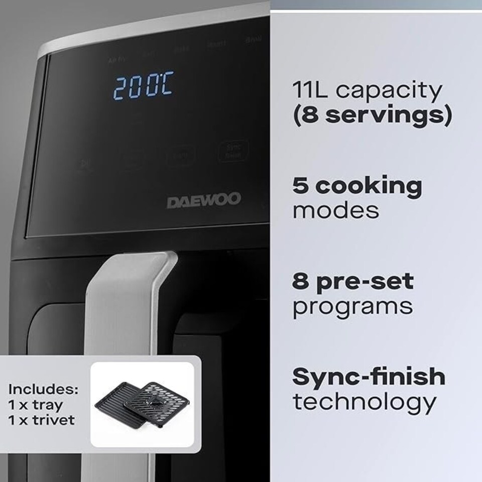 image 1 of Daewoo Actuate 11 Litre Split Drawer Air Fryer