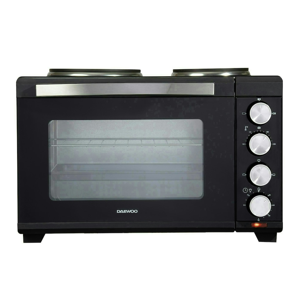 image 1 of Daewoo 1500W, 32L Capacity Mini Electric Oven with 1000W and 600W Hot Plates