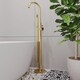 image 2 of Balterley Connect Floor Standing Bath Shower Mixer Tap with High Curved Spout & Shower Kit | Copper | Brushed Brass | 1