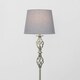 image 1 of ValueLights Traditional Style Brushed Chrome Double Twist Floor Lamp With Grey Shade Grey