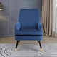 image 2 of Loretta Accent Chair Midnight Blue Velvet Padded Armchair Blue