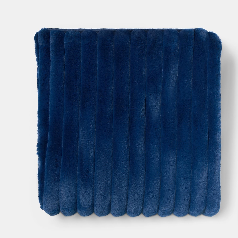 image 1 of OHS Faux Fur Ribbed Fleece Throw Blanket Winter Warm Supersoft