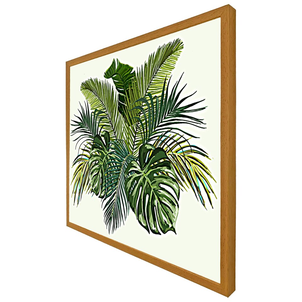image 1 of Green tropical foliage (Picutre Frame) Grey | L