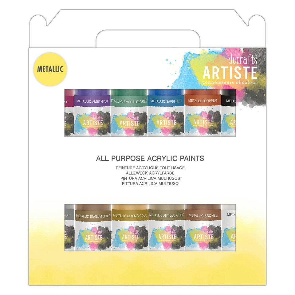 image 1 of Artiste Acrylic Pack (12 Pack), Metallic, 2Oz