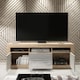 image 3 of TV Unit TV Stand Media Cabinet Sideboard Oak White High Gloss Storage 160cm