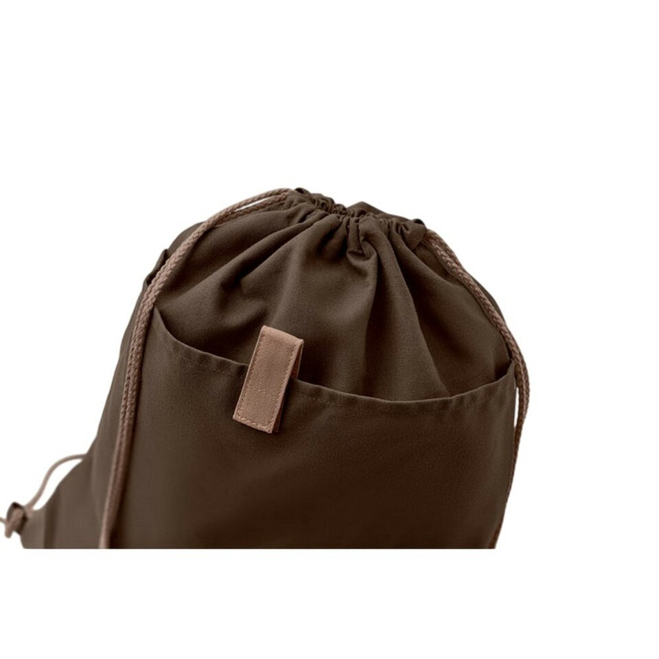 image 1 of MidOcean Panda Recycled Cotton Drawstring Bag - Chocolate - One Size Brown