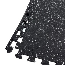 14mm Interlocking Rubber Topped EVA Foam Floor Mats - 62cm x 62cm Black | Pack of 72