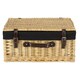 image 3 of 51cm Buff Wicker Picnic Basket with Lining Black | Black | One Size