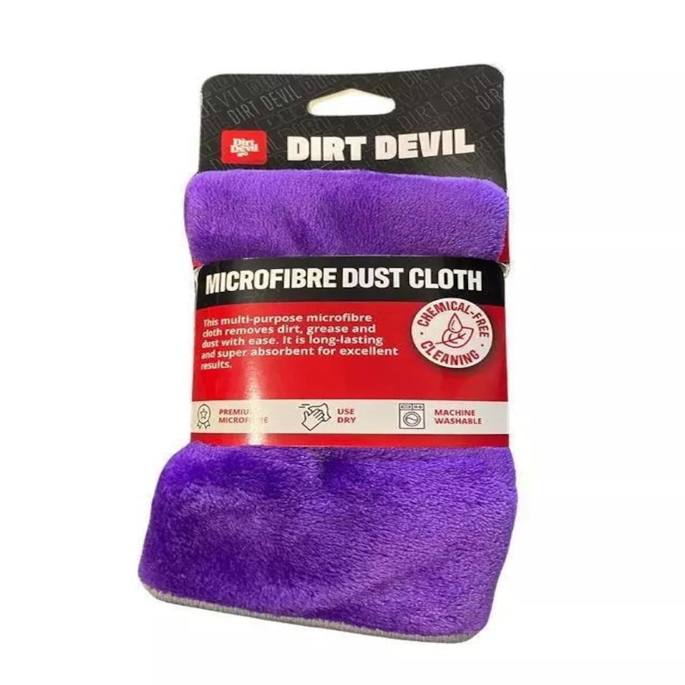 image 1 of Dirt Devil Microfibre Reusable Cleaning Cloth 30 x 30cm Purple Purple