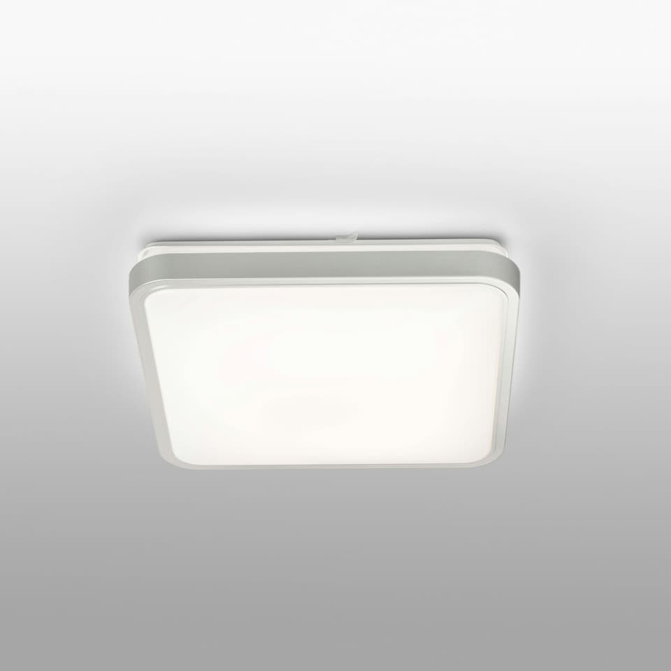 image 1 of Iris LED Large Bathroom Flush Ceiling Light White, Grey