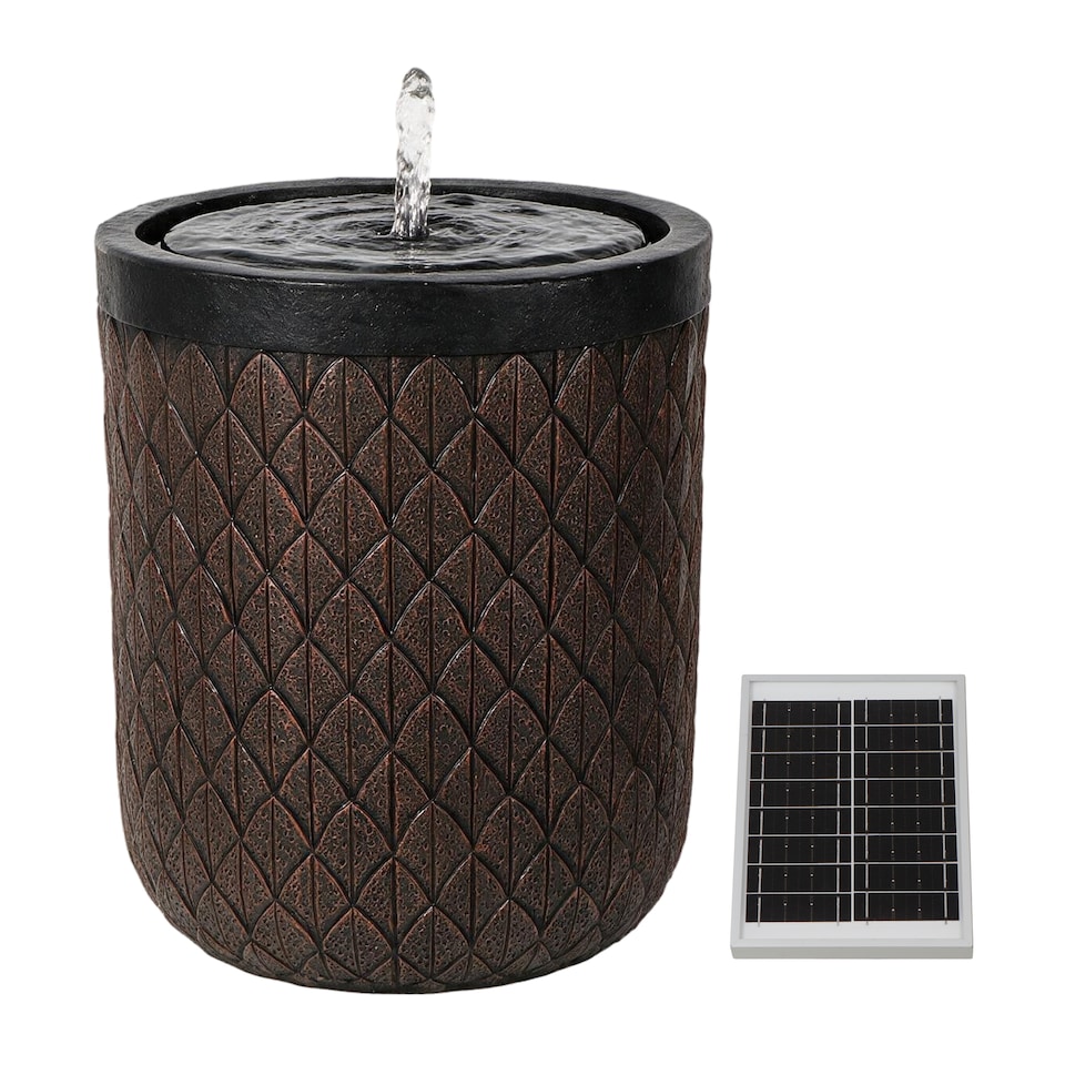 image 1 of Gardenwize Solar Powered Diamond Weave Solar Water Feature