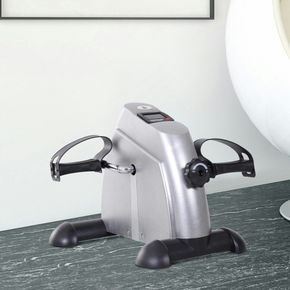 image 1 of HOMCOM Mini Exercise Bike Portable Pedal Manual Machine Indoor Fitness Black
