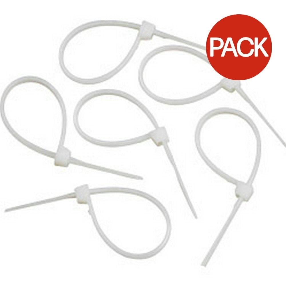 SupaLec Cable Ties (Pack Of 100) - White - 5mm x 175mm