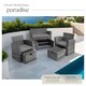 image 4 of Garden Furniture Set Modena- sofa with storage, armchairs, stools, coffee table | Grey | grey | 129 x 68,50 x 75 cm | 1