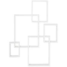 HOMCOM Floating Shelves, Interlocking Cube Shelves for Decoration, White