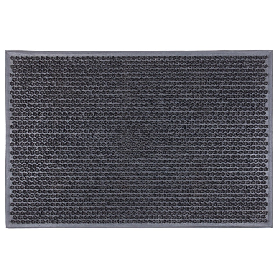 image 1 of Nicola Spring Heavy Duty Rubber Door Mat - 60cm x 40cm - Black - Classic