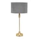 image 1 of ValueLights Maggie Gold Candlestick Table Lamp Grey Velvet Shade & Bulb | Gold