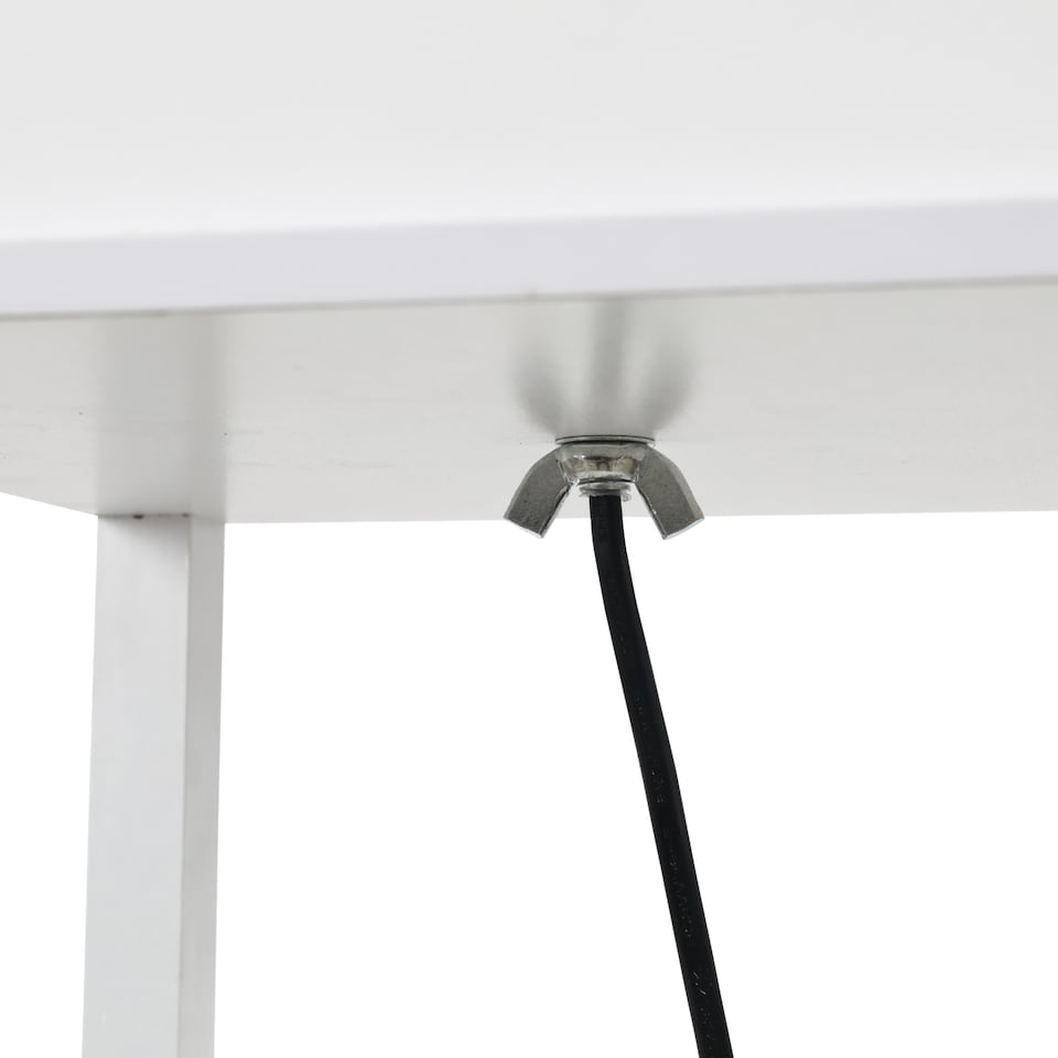 image 1 of HOMCOM 3Tier Floor Lamp, Floor Light with Storage Shelf, Reading Standing Lamp with Acrylic Shade for Living Room, Bedroom, Kitchen, Dining Room, Office, Dorm, 160cm, White