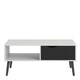 image 2 of Oslo Coffee Table 1 Drawer 1 Shelf in White and Black Matt
