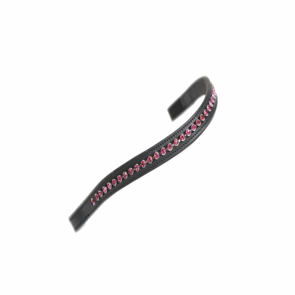image 1 of Shires Aviemore Large Diamante Browband Black | Size: Cob
Colour: Black/Pink