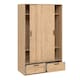 image 5 of Line Wardrobe with 2 Doors 2 Drawers in Jackson Hickory Oak