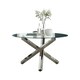 image 1 of Furniturebox Vogue Large Round Chrome Metal Clear Glass Dining Table
