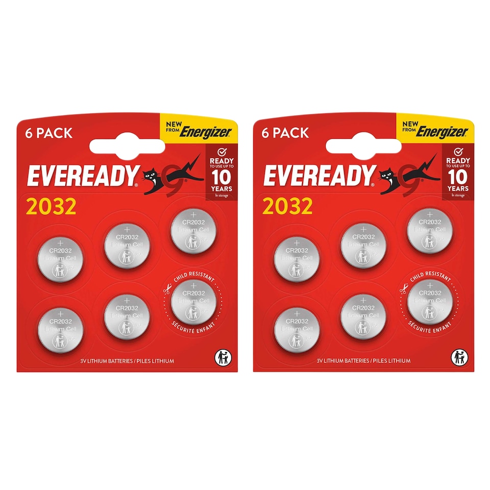 Eveready CR2032 Lithium Batteries - Pack of 12