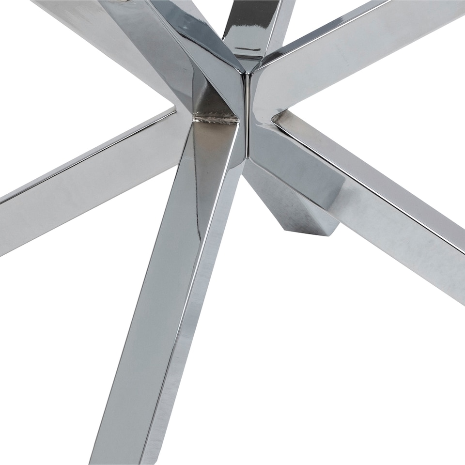 image 1 of Heaven Round Coffee Table with Glass Top and Chrome Legs