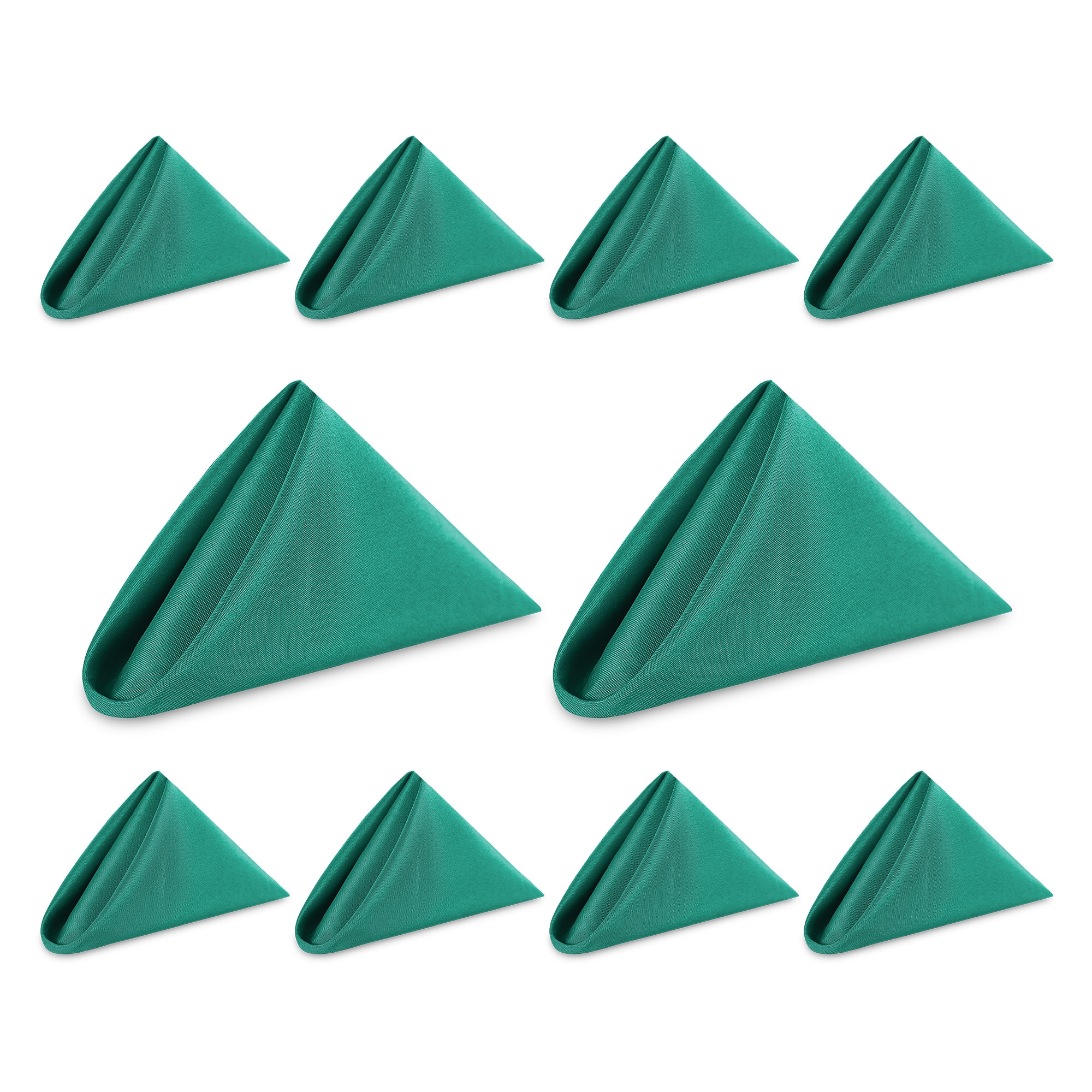 Neel Blue 20 Inch Polyester Table Napkins, Reusable, Wrinkle-Resistant Cloth Napkins, 10pcs in Dark Green