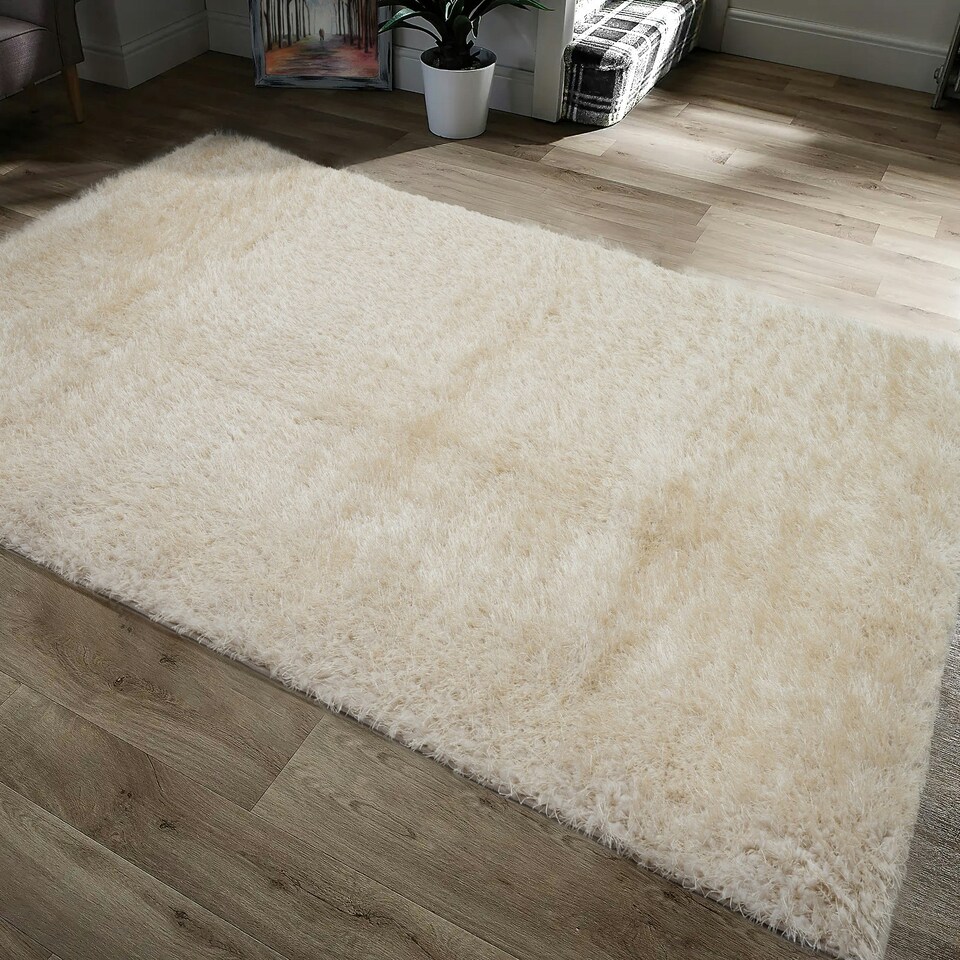 image 1 of Home Republic Majestic Shaggy Rug - 120 x 170 Cream