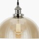 image 7 of Antique Silver Metal and Smoked Glass Dome Pendant Cream | W30xD30xH120cm