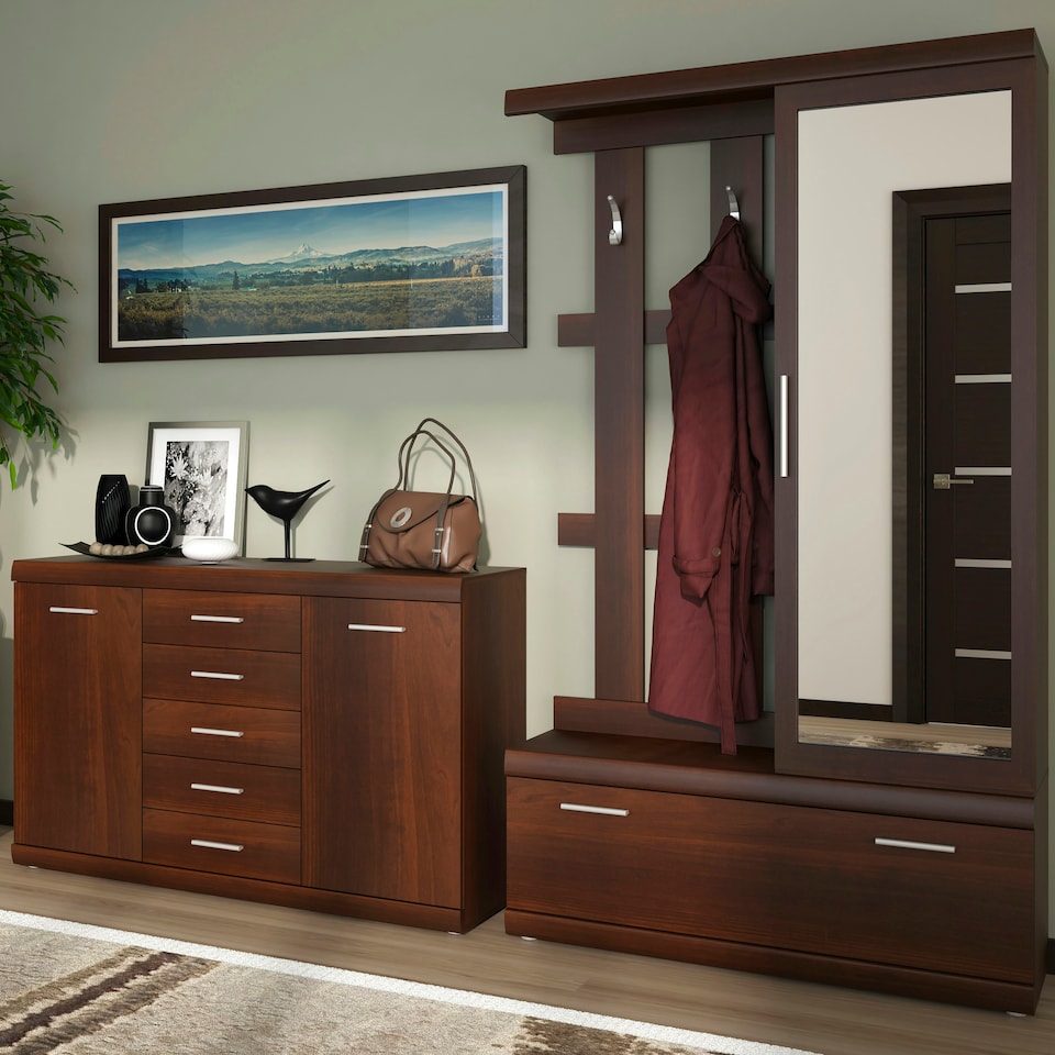 image 1 of Imperial 2 Door 5 Drawer Sideboard in Dark Mahogany Melamine