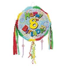 Happy 8th Birthday Holographic Pull String Pinata