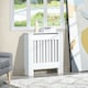 image 2 of HOMCOM Slatted Radiator Cover Painted Cabinet MDF Lined Grill in White (78L x 19W x 81H cm)