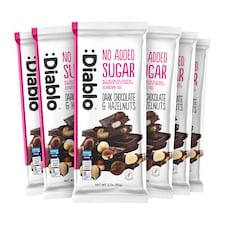Diablo No Added Sugar Dark Chocolate and Hazelnut Bar 85g 6 Pack
