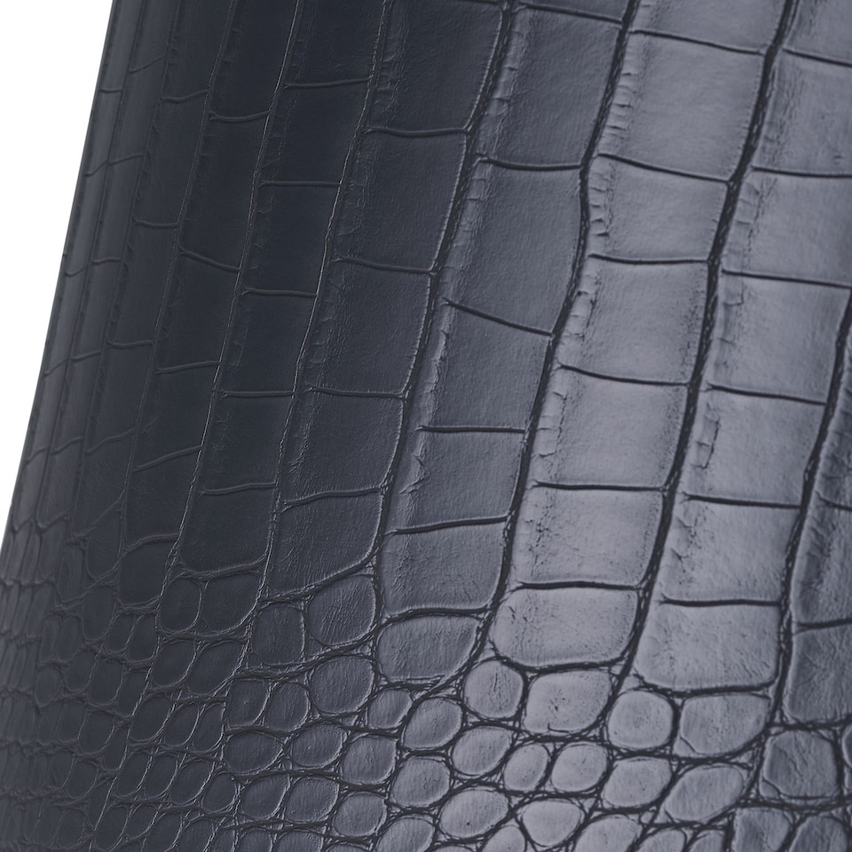 image 1 of Modern Black Croc Design Faux Leather 12 inch Lamp Shade with Shiny Gold Inner