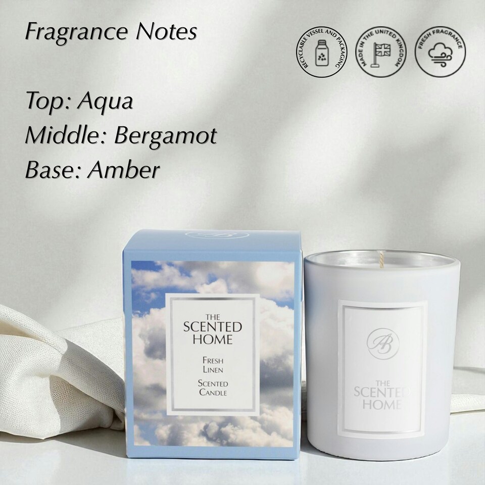 image 1 of Ashleigh & Burwood Fresh Linen Scented Jar Candle 170g White