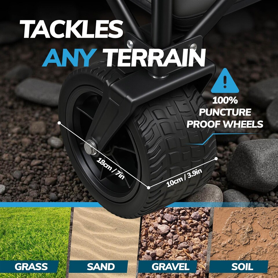 image 1 of House of Home 120L Foldable Utility Trolley Garden Home Camping Festivals Collapsible Cart, Carry Bag