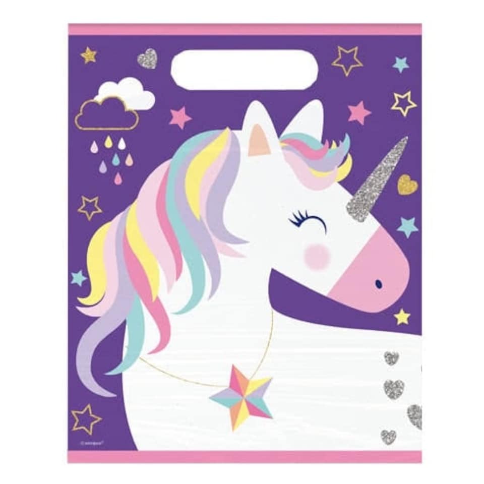 Party Time Unicorn Loot Bags - Pack of 8