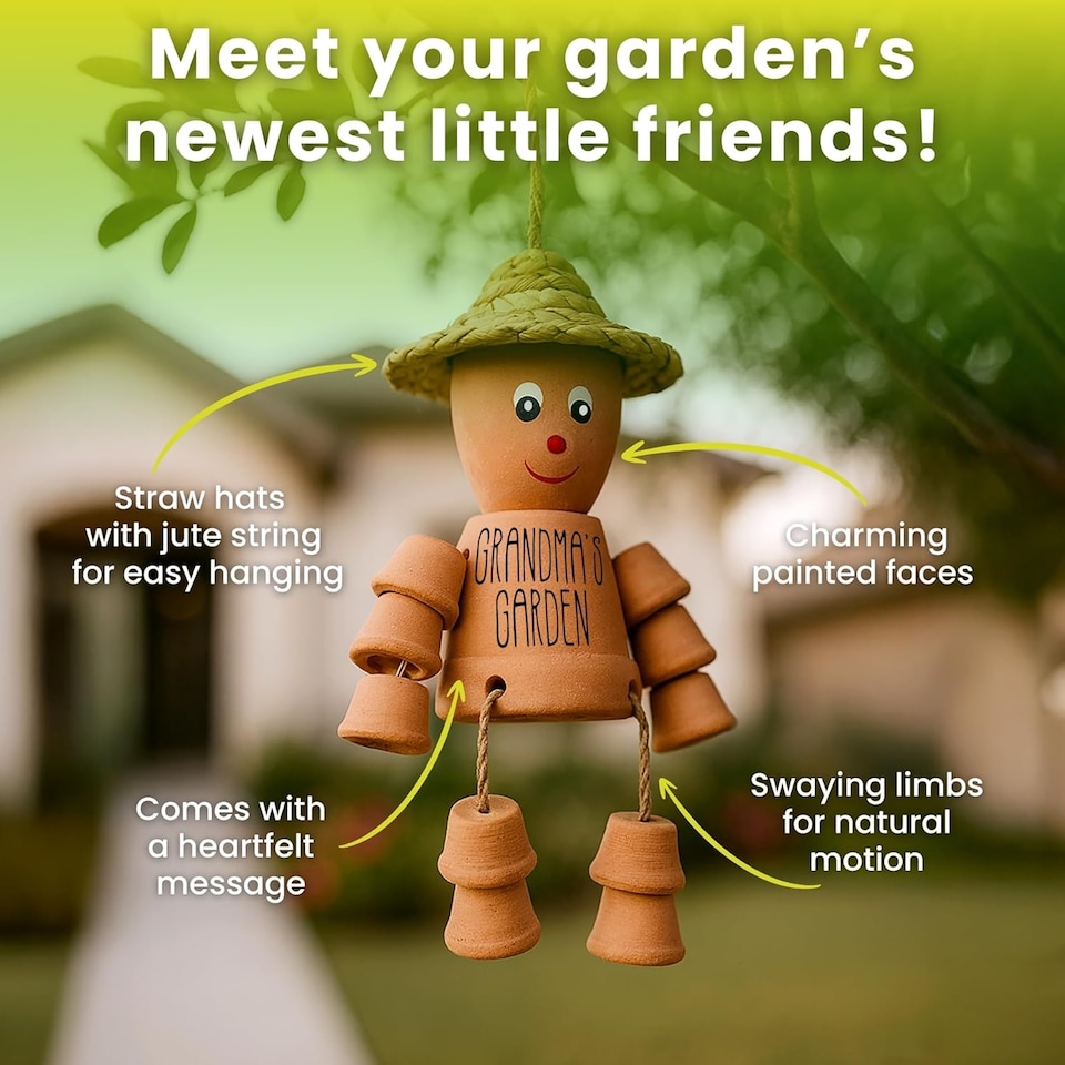 image 1 of Clay Man Terracotta Plant Pot Gift - Gardening Gifts | Brown | Grandmas - 1pack | 1