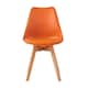 image 2 of Set of 6 Dining Chairs with Solid Wooden Legs and Seat Cushion Pads in Orange - Eva by MCC