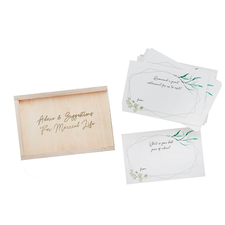 image 1 of Wooden Advise Box With Cards - Pack of 50 Cards