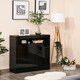 image 2 of HOMCOM Modern High Gloss RGB LED Cabinet Cupboard Sideboard Console White