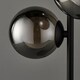 image 4 of Cole - Black with Smoke Glass Globes 3 Light Table Lamp