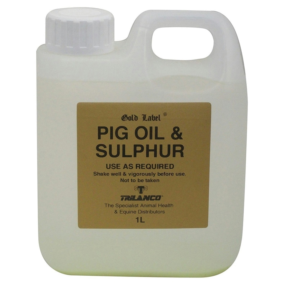 image 1 of Gold Label Pig Oil And Sulphur For Horses - 1 Litre